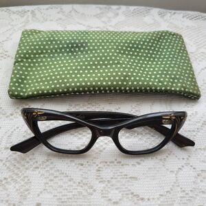 Vintage 50s eyeglass frames, AParis, cateye, made in France